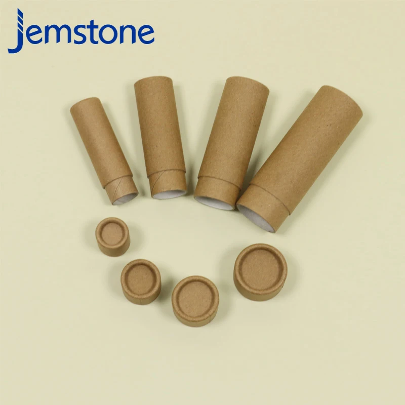 eco friendly  round food grade  stick craft lip balm cardboard deodorant containers kraft push up paper tubes