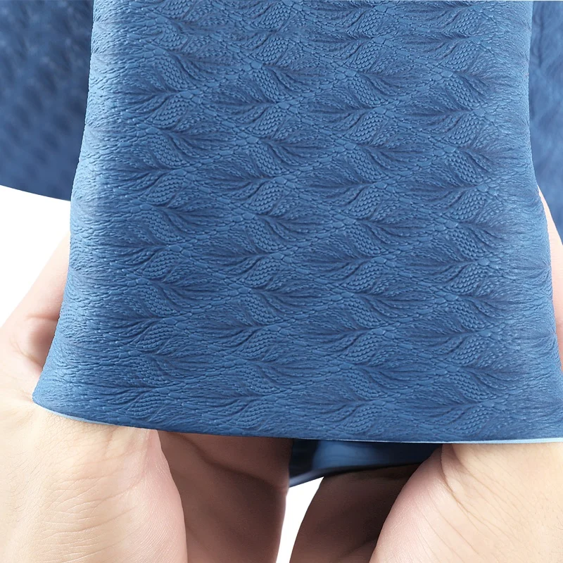 Custom Logo Printed 6mm Thick Non Slip Organic Eco Friendly Travel Pilates Fitness Exercise TPE Yoga Mat