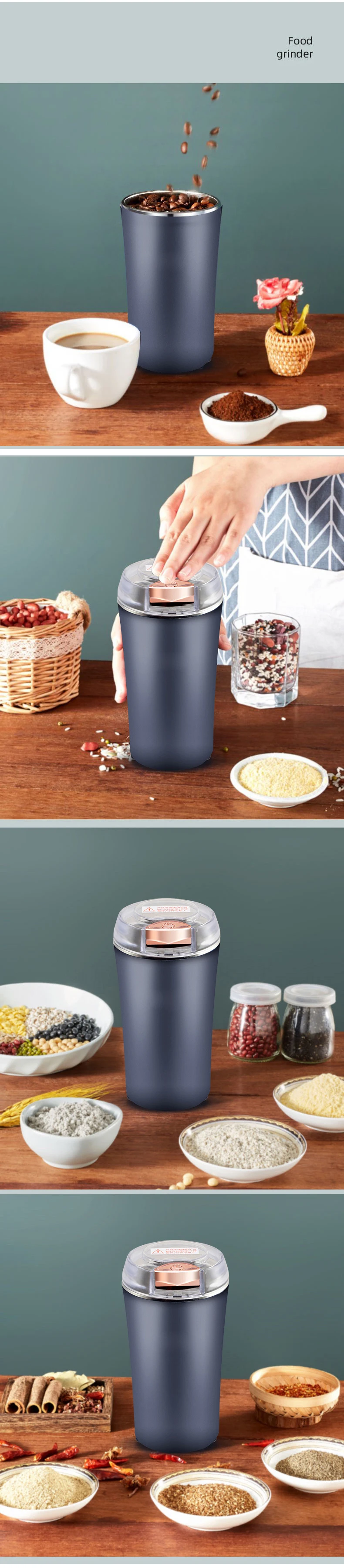 Small Household Traditional Electric Coffee Bean Grinder ABS Housing Material Ultra-Fine Dry Grinding Machine
