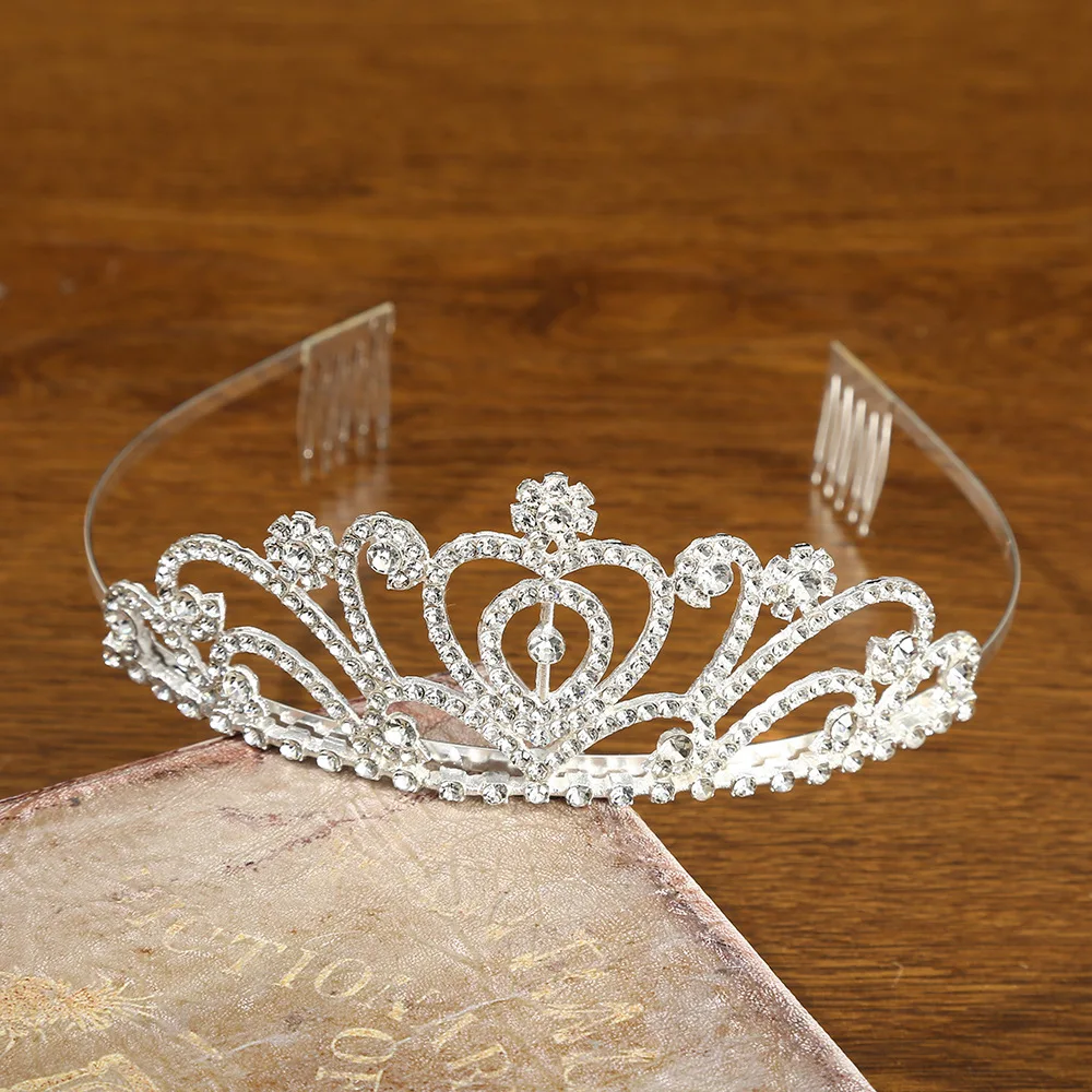 Wholesale Crystal Rhinestone Bride Tiara Party Hair Accessories Princess  Wedding  Bridal Tiara Crown with Comb