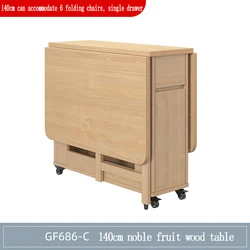 Customized Folding Dinning Table and Chair Set Wood Space Saving Foldable Kitchen Dining Table a Manger Complet