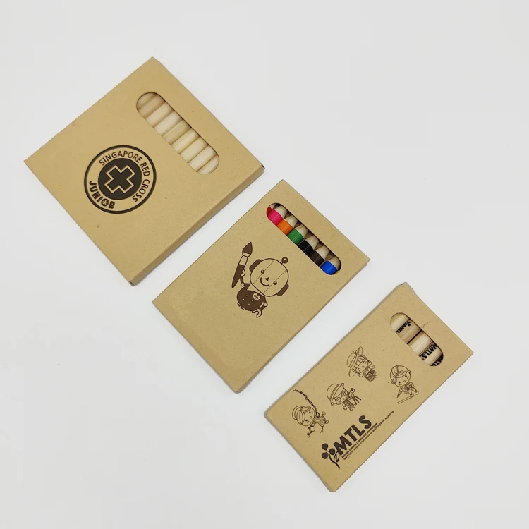 Wholesale best price school stationery mini colored sketch pencils custom 6 colors short Pencil Colors Set for kids