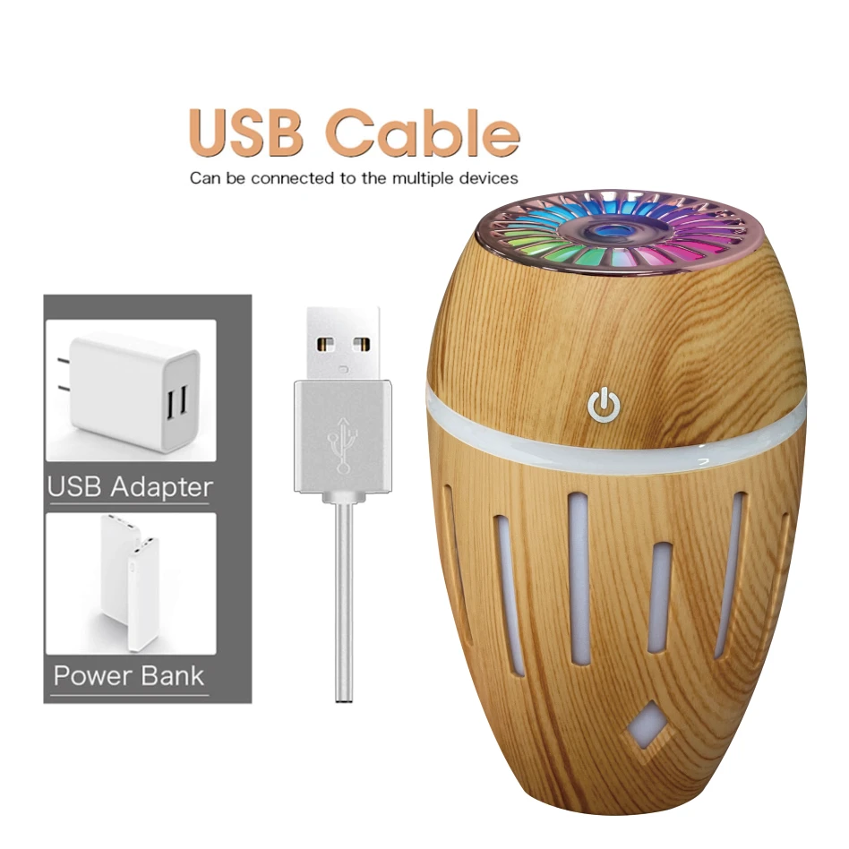 Hot Selling 300ml Dazzling light car humidifier Cool Nano Mist Sprayer Ultrasonic Portable Cup humidifier for Car