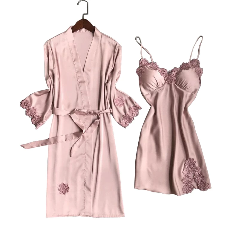  OEM ODM Custom Wholesale Satin Silk Sleepwear Plus Size Pajama Set Women 2 Piece