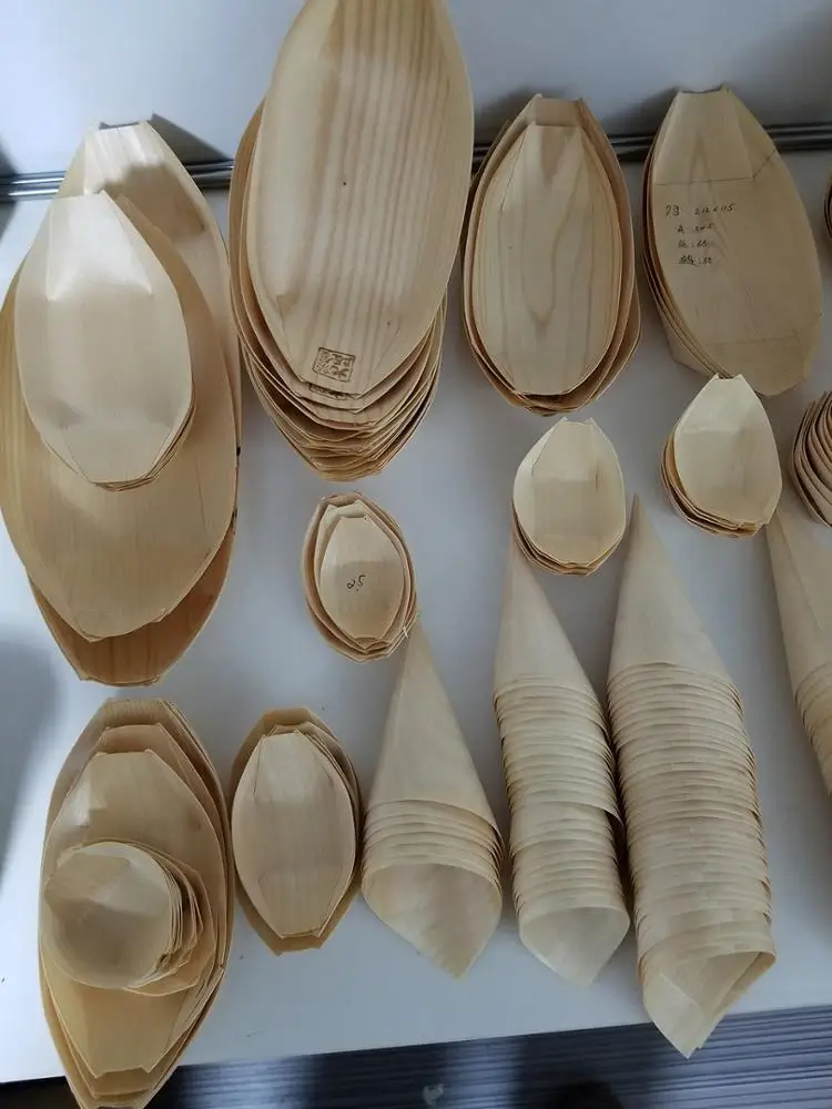 Disposable Bamboo Sushi Boat container nachos grease proof ovenable carnival festival fairs chips open tray packaging fried