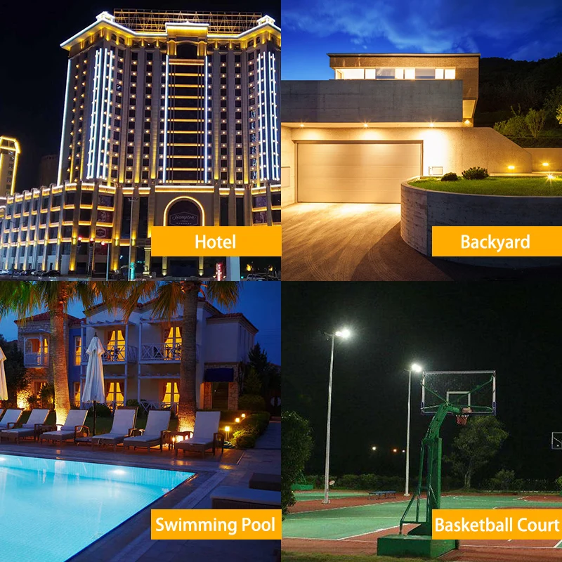 Aluminum Black 240V daylight 3000K 6000K 20W 50W 200W IP65 CCT SMD2835 LED Flood General Lighting Europe