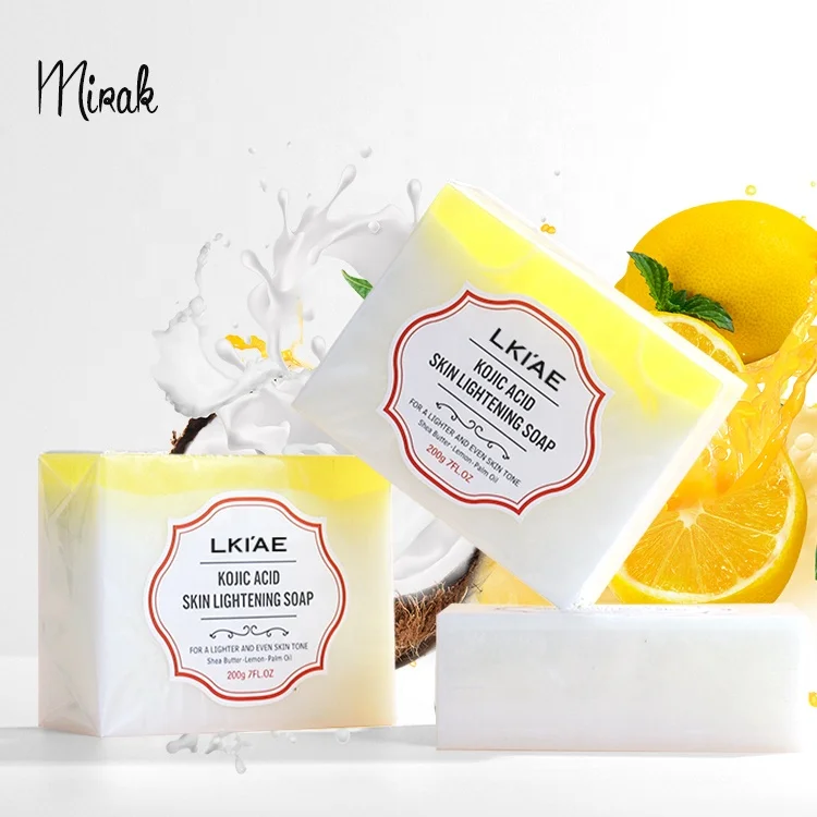 ailke Natural Glutathio Kojic Acid Lemon hyperpigmentation removal Whitening Soap With turmeric Vitamin C  E