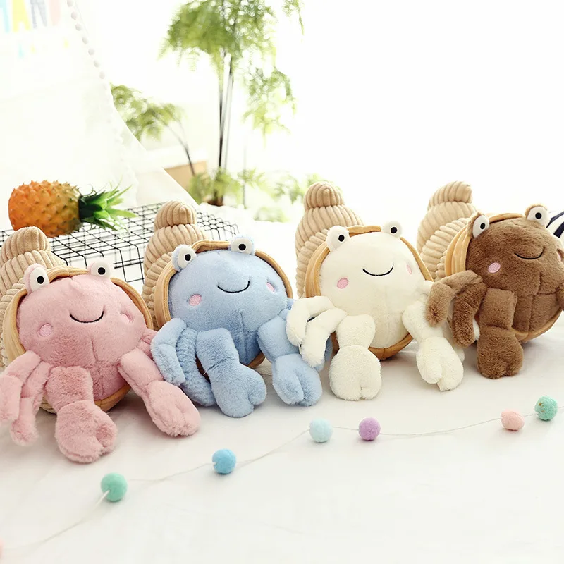 HWA 101374 Manufacturer High Quality New Design Cartoon Hermit Crab Plushies Pillow Mini Comfort Sea Stuffed Animal toy