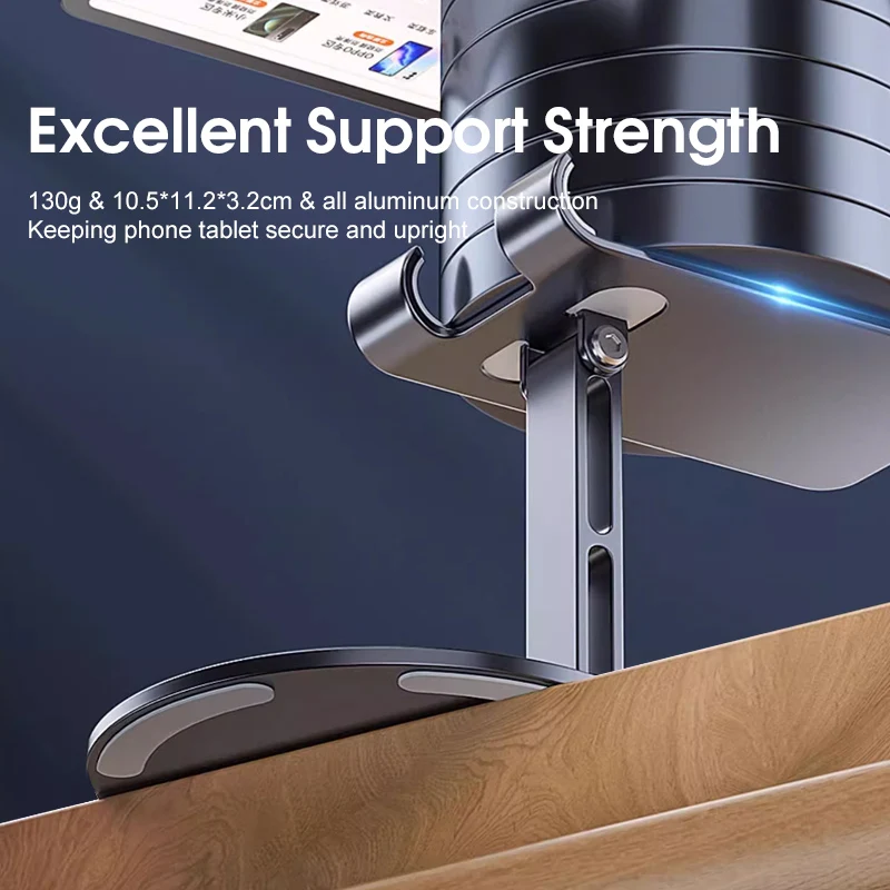 2023 Newest Anti Shake Foldable Desktop Aluminum Cell Phone Tablet Stand 360 Rotating Mobile Phone Holder