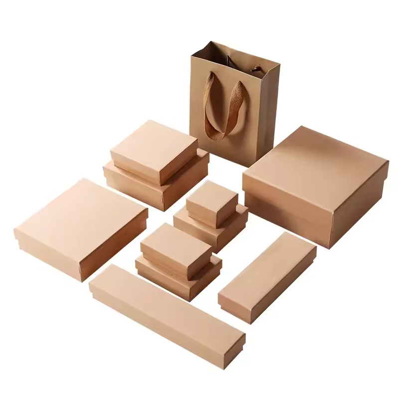 Eco Friendly Cheap Jewelry Gift Carton Box Packaging Custom Necklace Earring Ring Kraft Paper Boxes Packaging With Foam Insert
