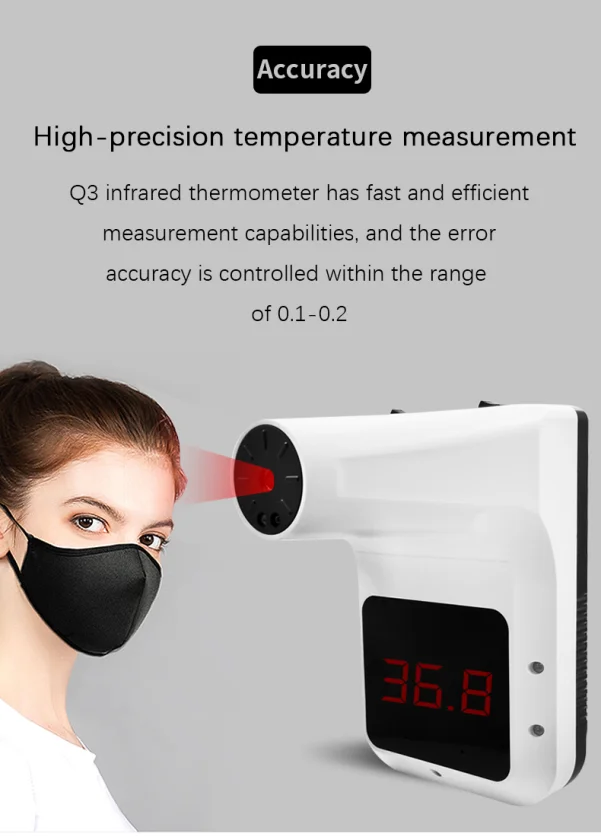 Wholesale Wall Mounted No Touch Automatic Digital Temperature Measuring Body Infrared Thermometer