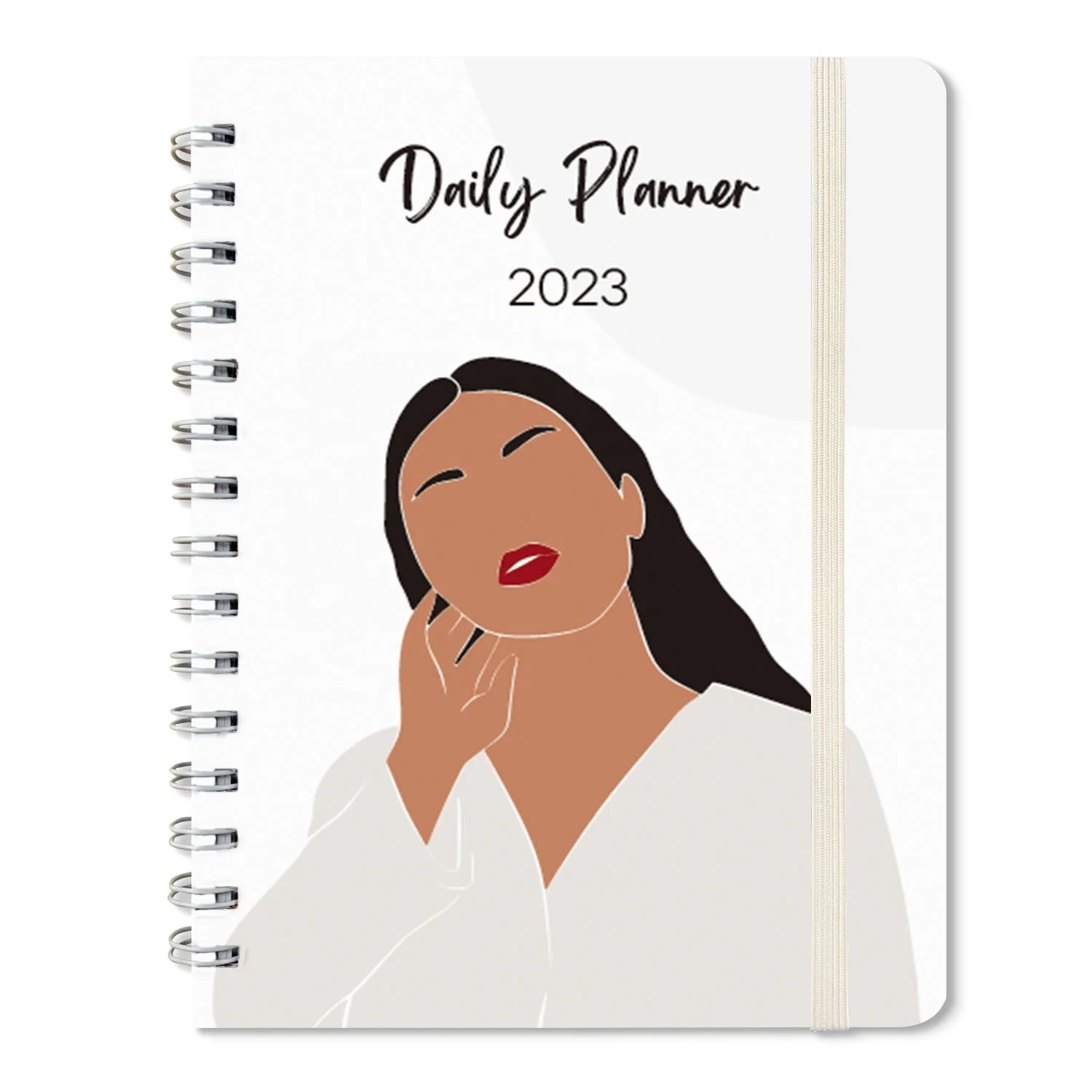 Professional planner supplier custom printing undated non dated daily spiral planner calendar notebook with pocket and sticker