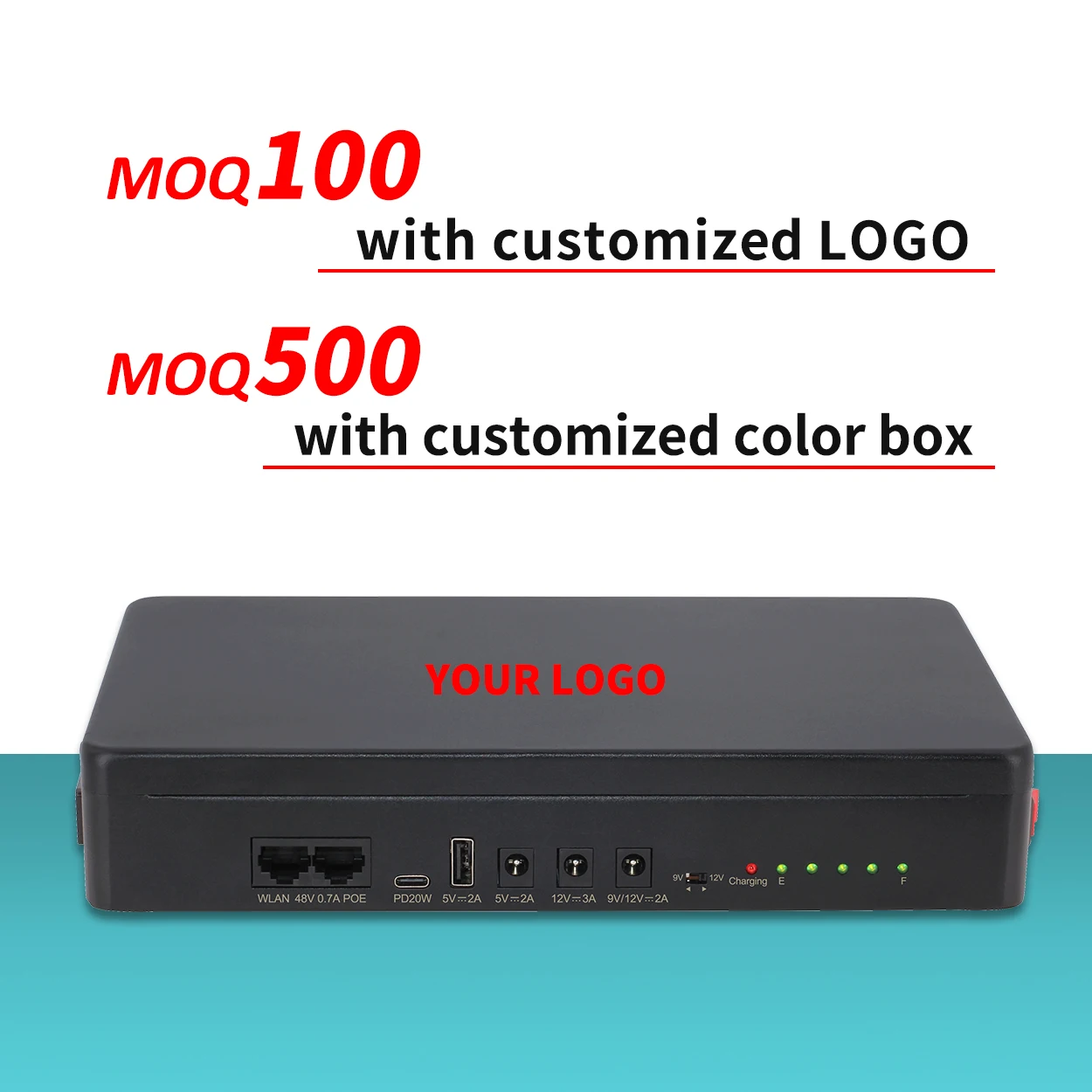Customized Wifi Router Mini UPS 30000mAh Long Backup Power Bank 5V 9V 12V 48V POE DC UPS for Telecom Security Accessories