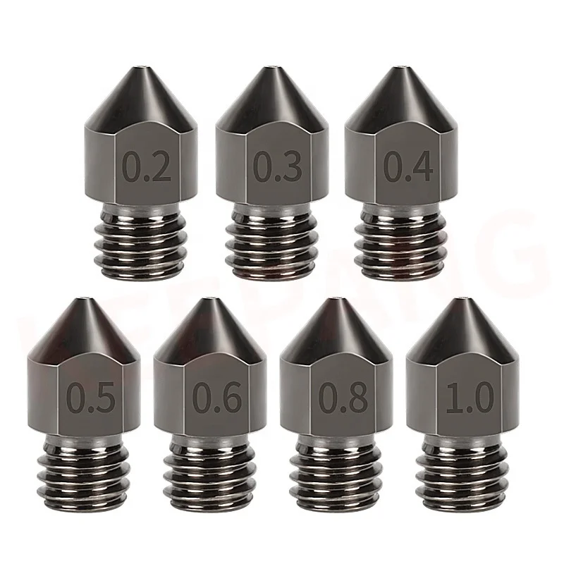 MK7 MK8 Nozzle Super Hard Steel Mold Steel Corrosion-Resistant Extruder Threaded 1.75mm 3D Printer Nozzle for Ender3 Pro