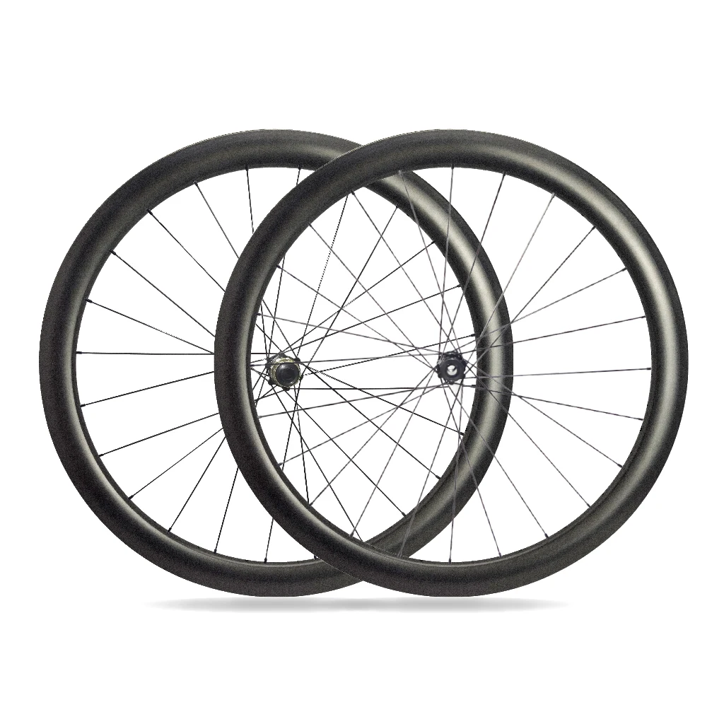 7-Tiger 700C Carbon Gravel Road Bike Wheelset 31mm Wide 45mm Depth Clincher Tubeless Tubular Rim with Hub