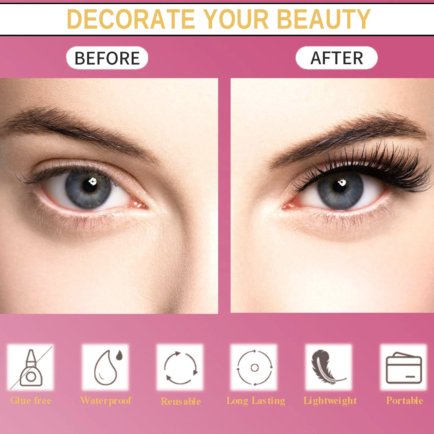 
Wholesale 3D Eyelash Tweezers Packaging Box Set And Magnetic Eyelashes With Eyeliner 