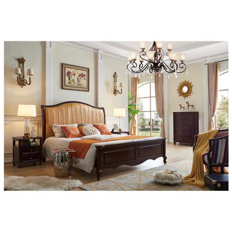 Wholesale modern bedroom  furniture wooden bed