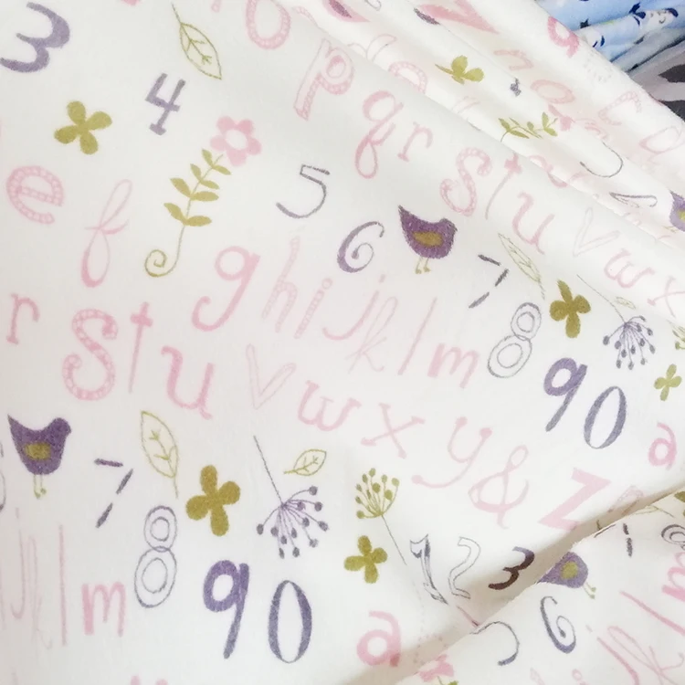 Pororo super soft Minky pul fabric For Baby Blanket diapers  menstrual pads material 160cm width digital printed