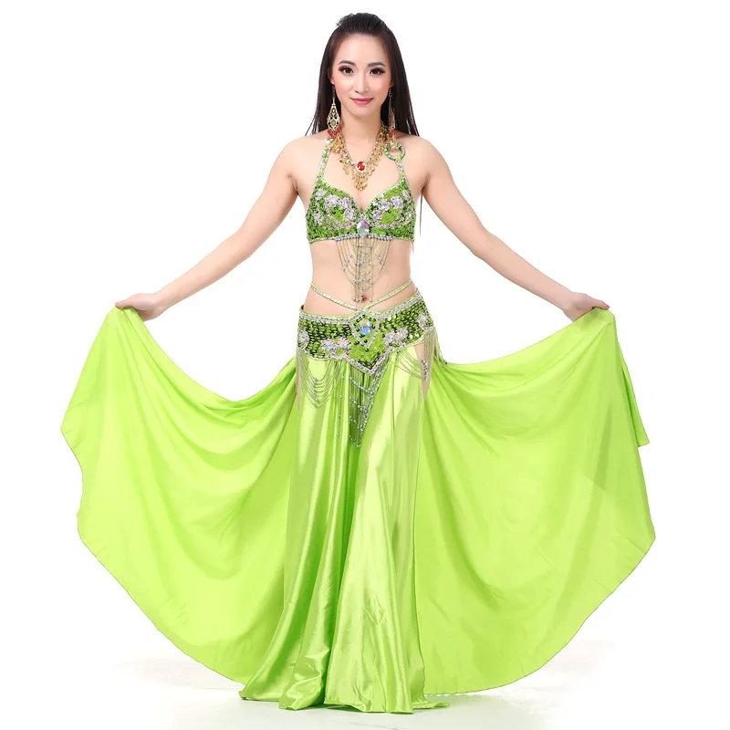 Satin Belly Dance Skirt With 2 side Slit BellyQueen