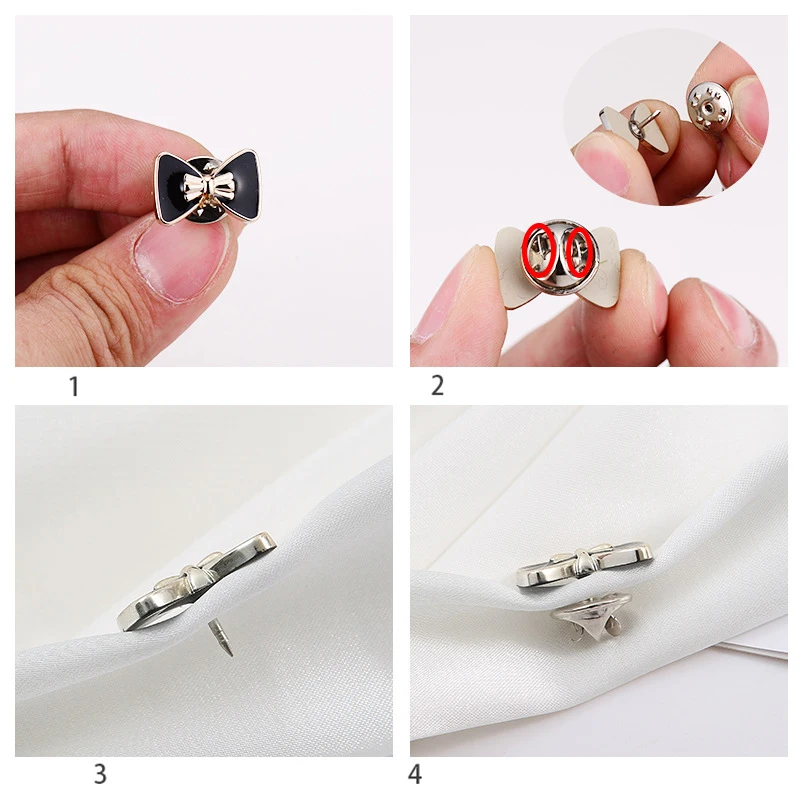 New Designs Assorted Buttons No Sew Button Mini Enamel Pins Safety Jean Buttons Pins Cover up Brooches for Women Shirt