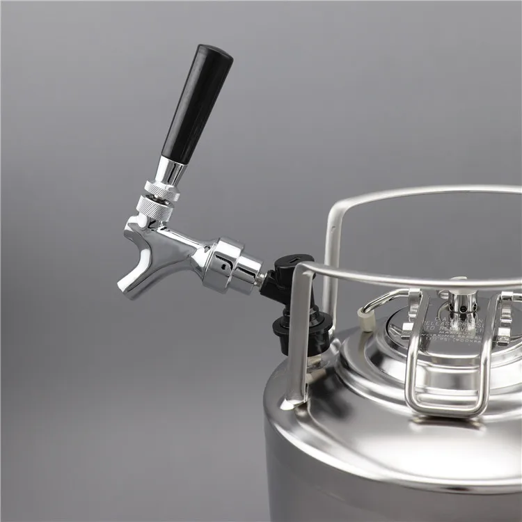 6L New Stainless steel Ball Lock Cornelius Style Beer OB Keg With Draft Beer Tap and Co2 Regulator Homebrew Set