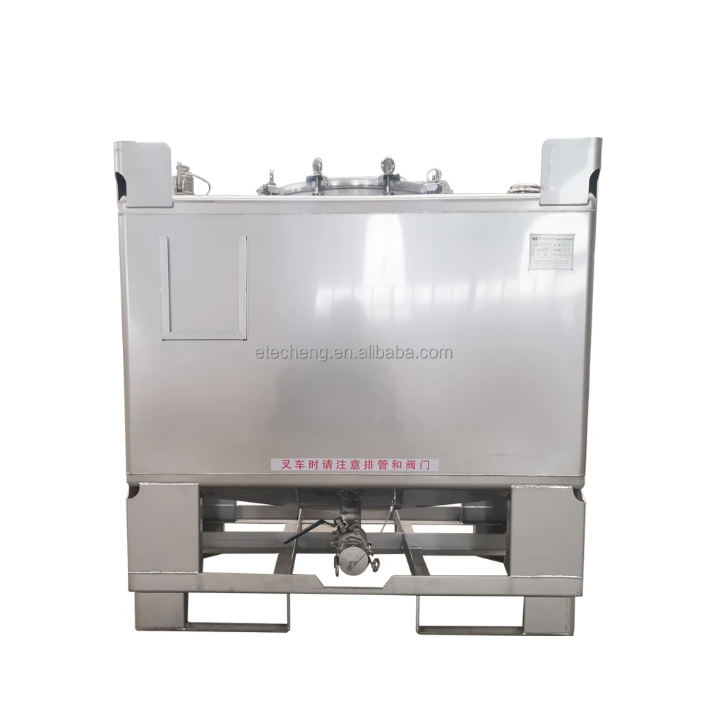 145 Gallon SS304 Stainless Steel Tote Storage Tank Food Chemical IBC Container