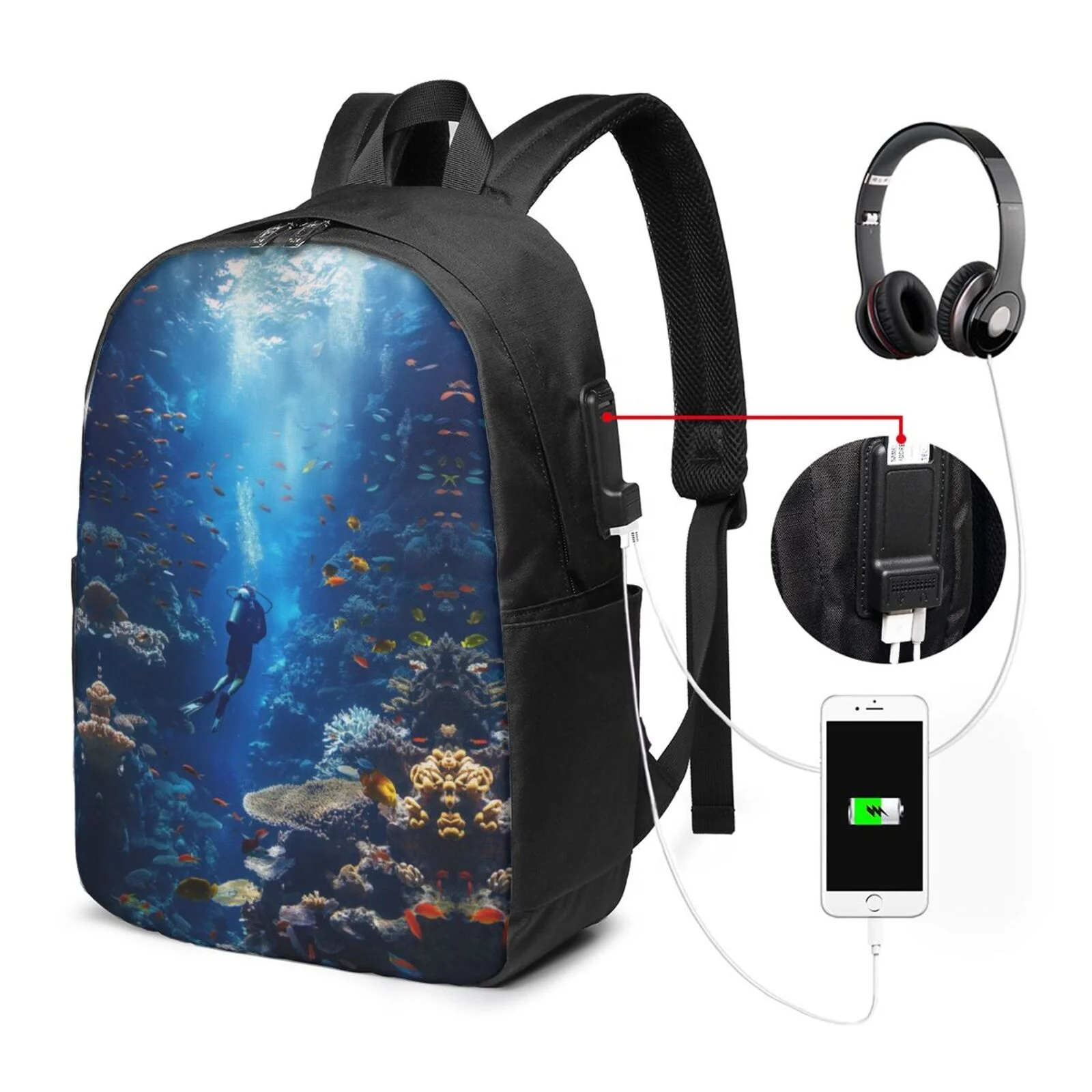 Customized Logo Multifunction Smart Backpack for Travelling Polyester Bagpack Laptop Travel Backpack with Usb Charging Port