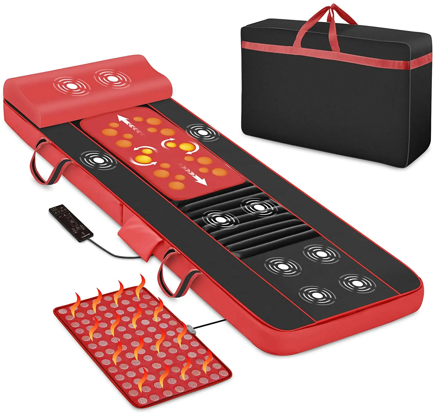 Массажный матрас для всего тела Shiatsu с нефритовой греющей подушкой