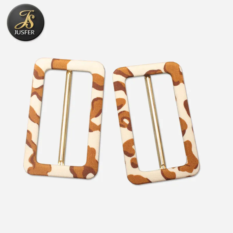 2 inch gold color rectangle fabric cover buckle metal belt buckle