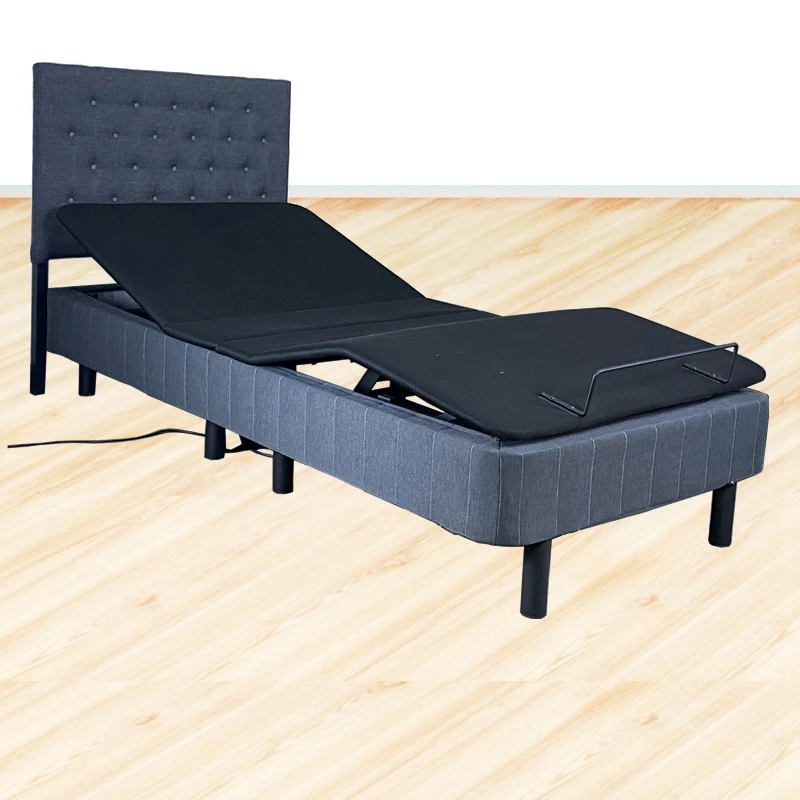 Single Bed Designs Modern Sleeping electric adjustable bed with headboard base Frame For Sale