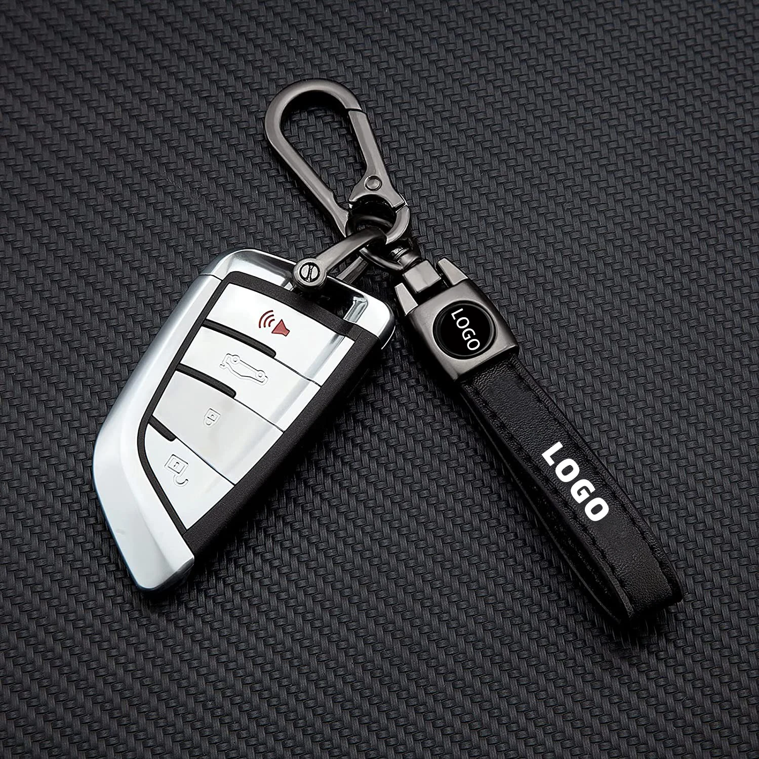 Car Accessory  Leather Car Keychain Replacement with Logo  Car Logo Keychain Key ring for Man and Woman