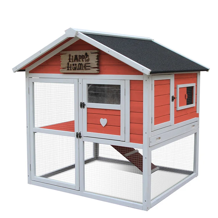 2 Tier New Elevated Large Rabbit Cage Indoor Wooden Luxury Animals Pet House