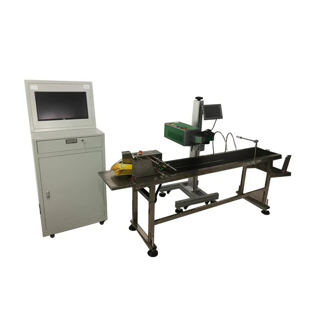 Automatic paper box plastic bag paging machine CO2 laser marking machine data acquisition association system