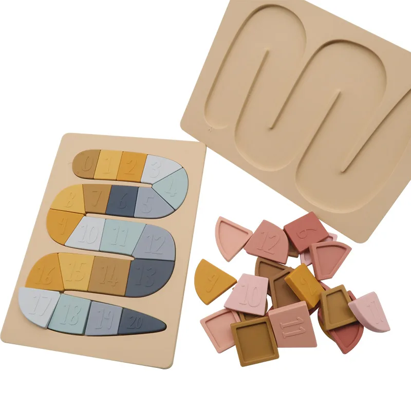 High Quality Silicone Educational Toys Geometric Classification Board Snake shape Baby Color Educational toys