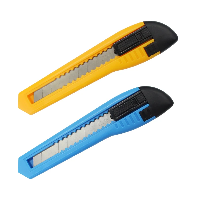 
school supplies hot style High Quality available blue yellow Plastic and metal sk 5 economy utility art knife for office 