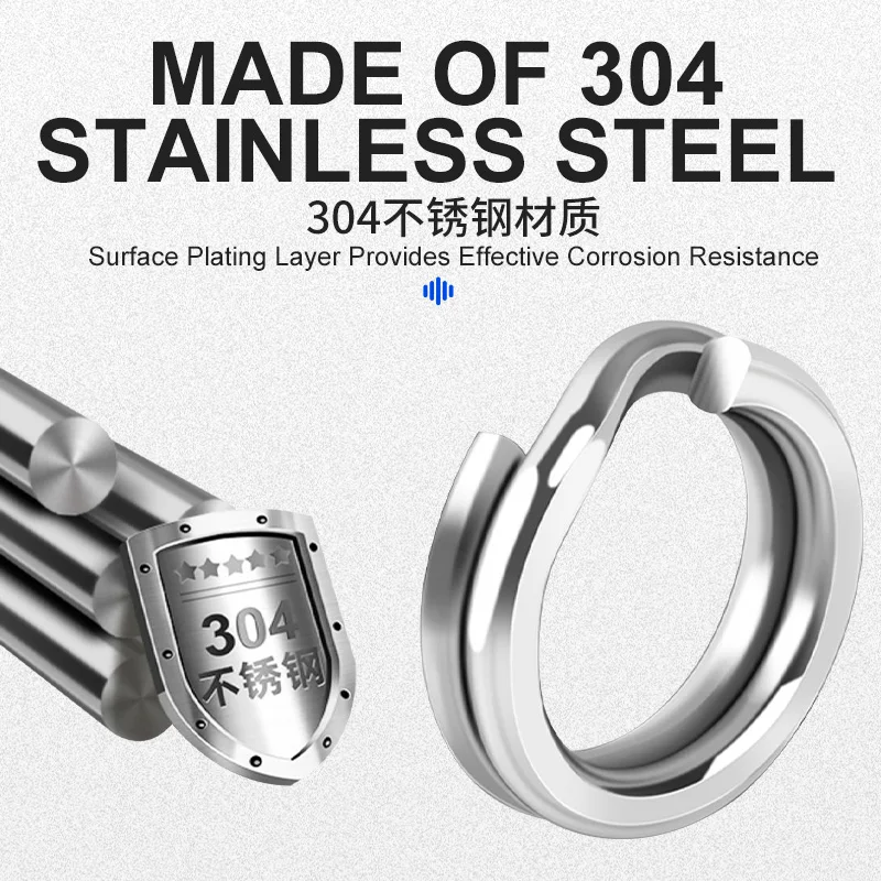 HT001 1000pcs Various Sizes Stainless Steel Fishing Split Rings Double Loop Line Connector Fishing Accessories