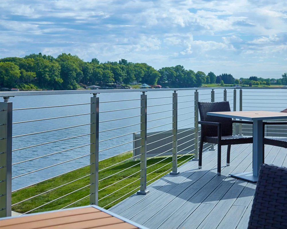 Hot Sale Cable Railing Point Fixed Stainless Steel Stair Case Handrail Outdoor Balcony Porch Metal Balustrade