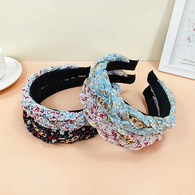 Factory New Style Boho Headband Bright Floral Hair Accessories Fashion Braided Headband