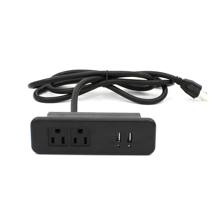 
BAYU USA Power Strip socket double outlets Extension Cord With 2USB charging port with plastic plate cover 125V 15A 