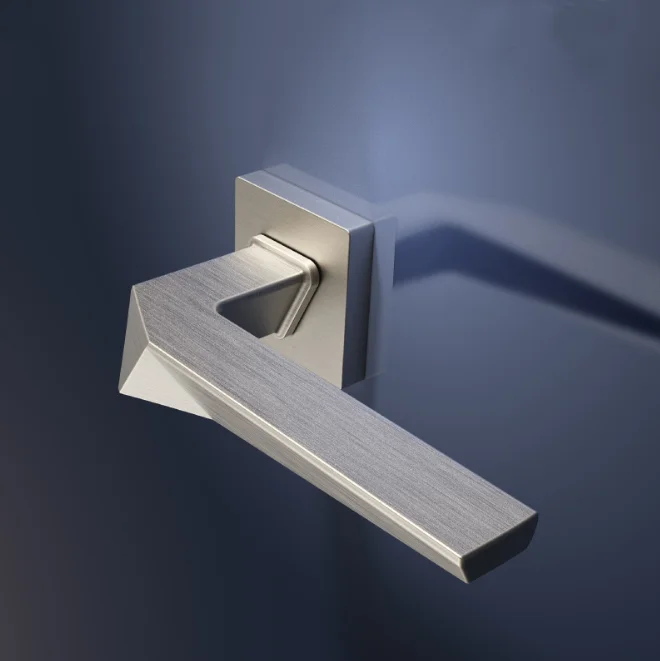 Level Handle Nickel Brushed Door Accessories Modern Italian Zinc Main Aluminium Door Handle