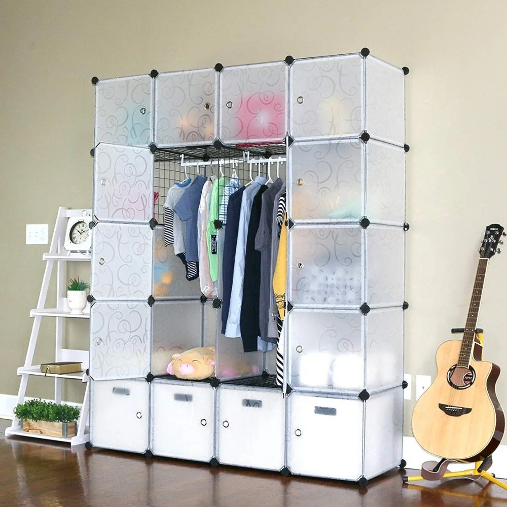 Wardrobe for Hanging Clothes, Combination Armoire, Modular Cabinet for Space Saving