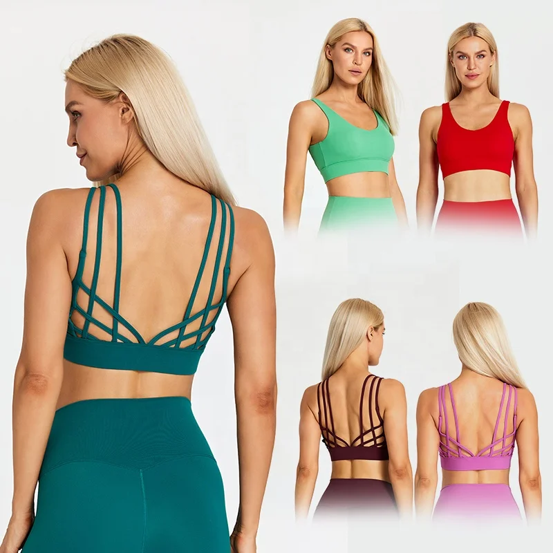 SHINBENE HI CLOUD Brushed Naked Feel Ladies Workout Clothing Gym Tops Sport Bras for Women Fitness