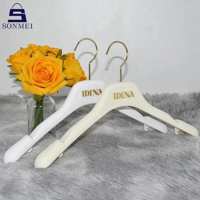 Heavy duty wedding gown custom coat boutique velvet creamy hanger