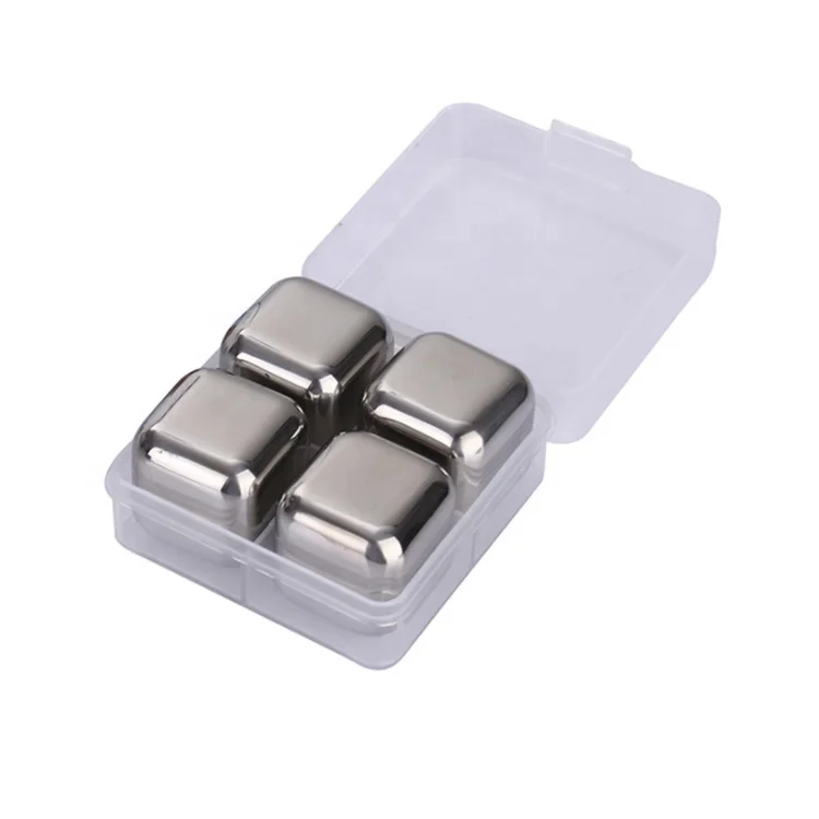 Подарочный набор ледяных камней охлаждающие камни многоразовые кубики льда из нержавеющей стали с щипцами для и подарочной коробкой