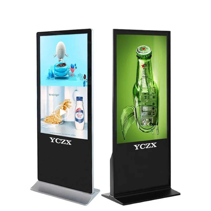 55 inch high resolution touch screen advertising media player digital signage