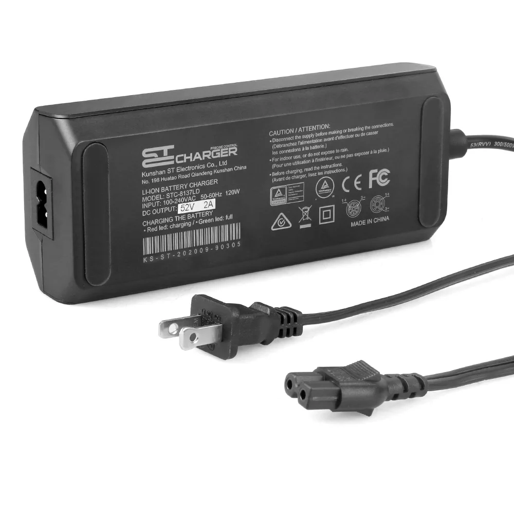 automatic 52 Volt 2A electric bicycle scooter motorcycle ST battery ebike charger