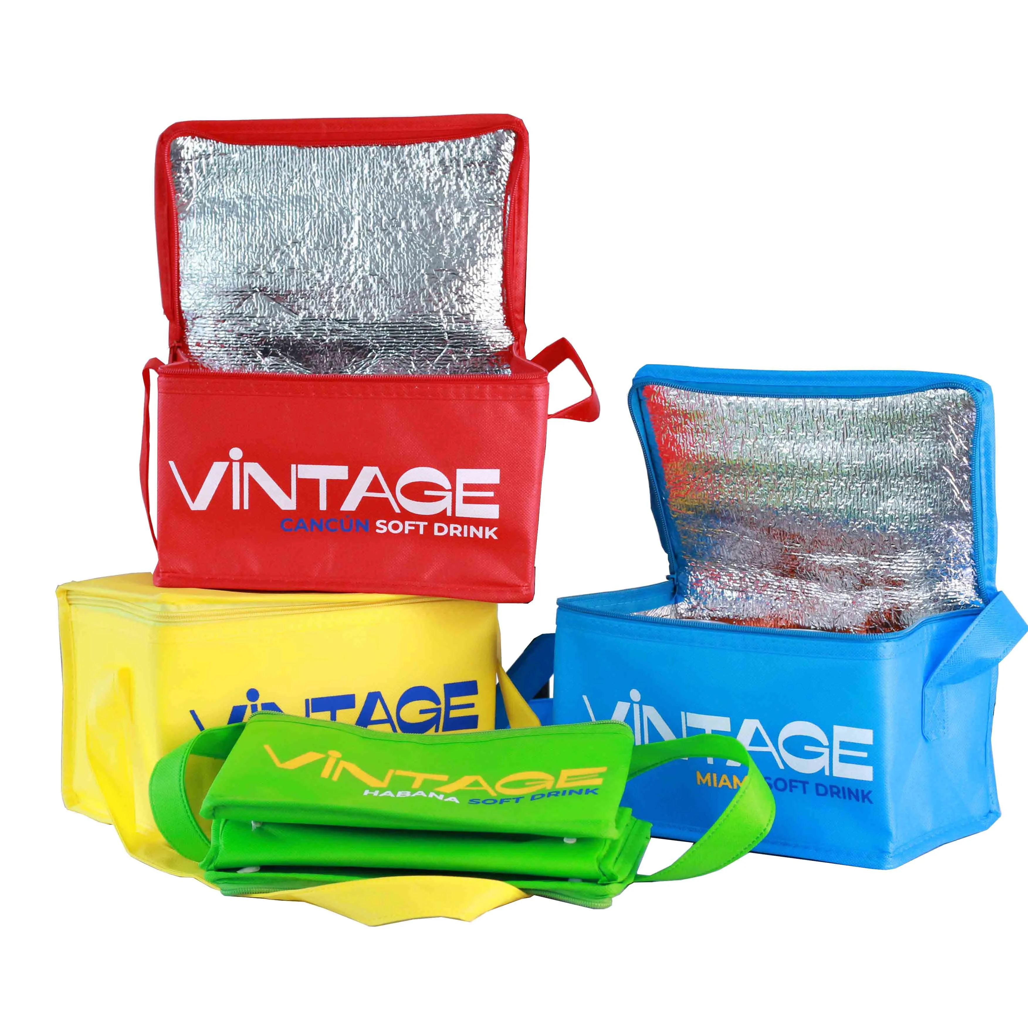 Cheap quality grocery packaging custom logo small size non woven tote insulated cooler bag for cans