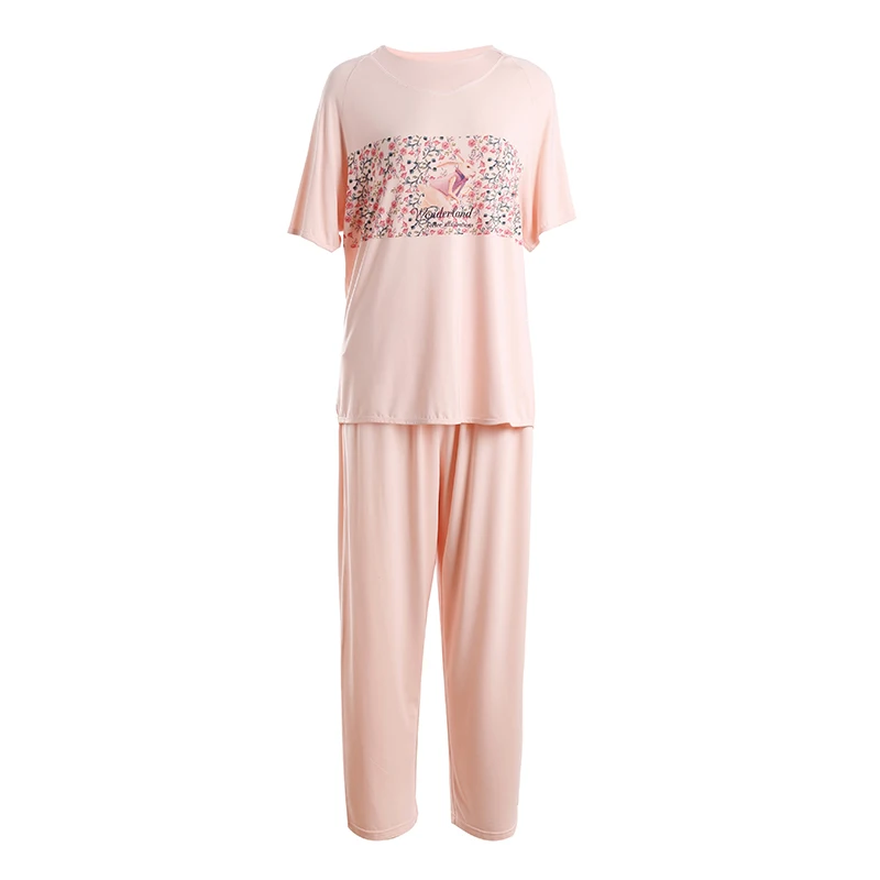 Fashion Women Loungewear  Nightgown Set Womens Sleepwear Comfy  lady Two Piece print cozy women pajamas