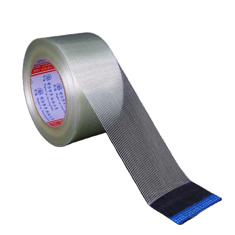 Heavy Duty Waterproof Striped Filament Fiberglass self adhesive felt Adhesive Tape
