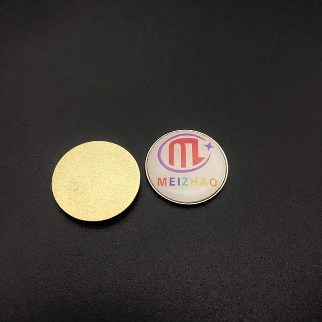 25mm Custom logo Cheap High Quality Printing Epoxy Dome Golf Accessaries Metal  Bulk Ball Golf Marker